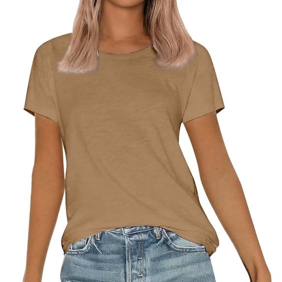 T Shirts For Women Womens Tops Short Sleeve Round Neck Shirts Summer Top Fashion Basic Tee