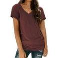 thumbnail image 1 of T Shirts For Women Womens Tops Spring And Autumn Short Sleeved V Neck T Shirt Top, 1 of 7