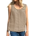 thumbnail image 1 of T Shirts For Women Womens Tops Summer Cotton Lnen Sleeveless Shirt Loose Casual Tanks & Camis, 1 of 5