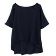 thumbnail image 1 of T Shirts For Women Womens Tops Summer Short Sleeved Solid Color Casual Loose Cloud Cotton Comfortable Top, 1 of 7