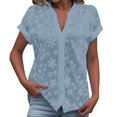 thumbnail image 1 of T Shirts For Women Womens Tops Summer Simple And Casual V Neck Solid Color Shirt Blouse, 1 of 7