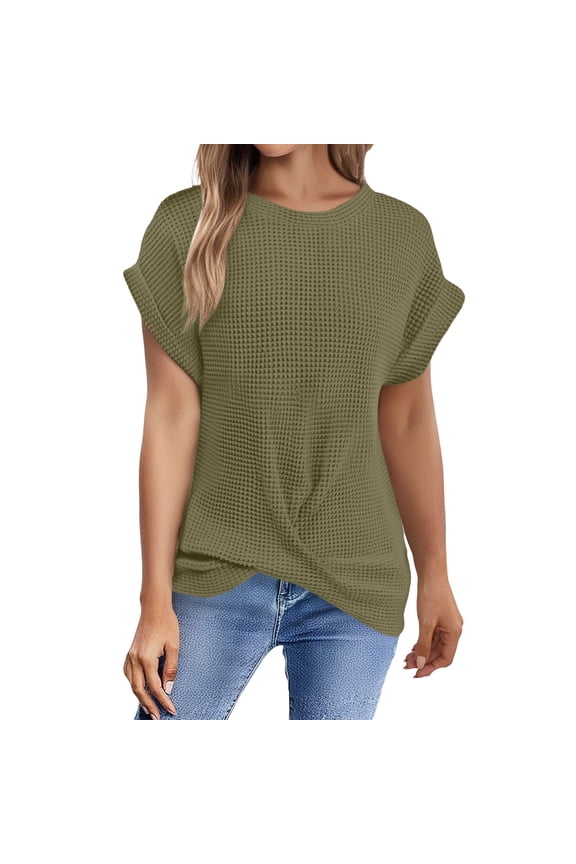 T Shirts For Women Womens Tops T Shirts Solid Batwing Sleeve Wrap Tee Casual Tshirt Trendy Tee Tops