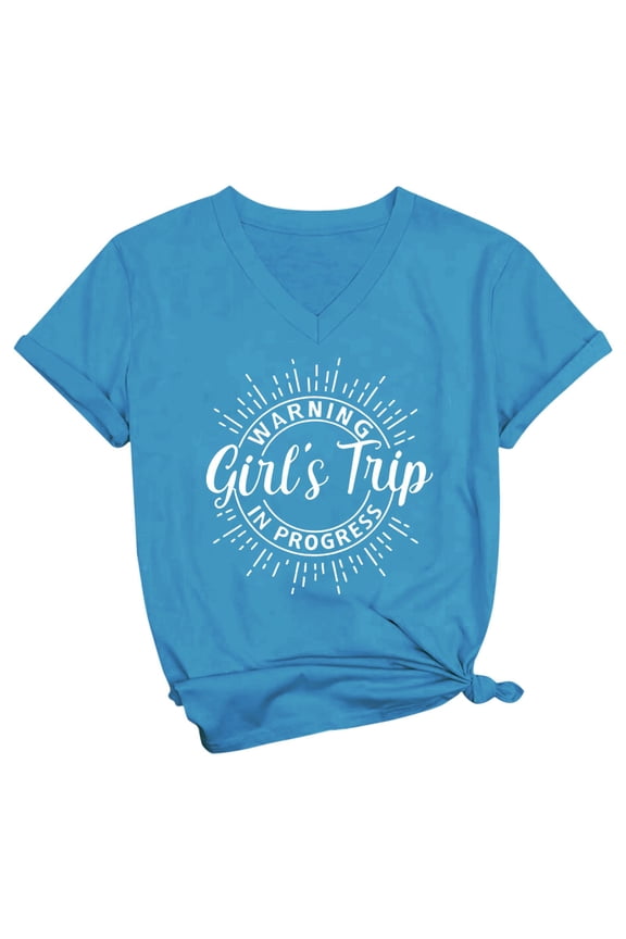 T Shirts For Women Womens Tops Trip Cheaper Than Letter Printed V Neck T Shirt
