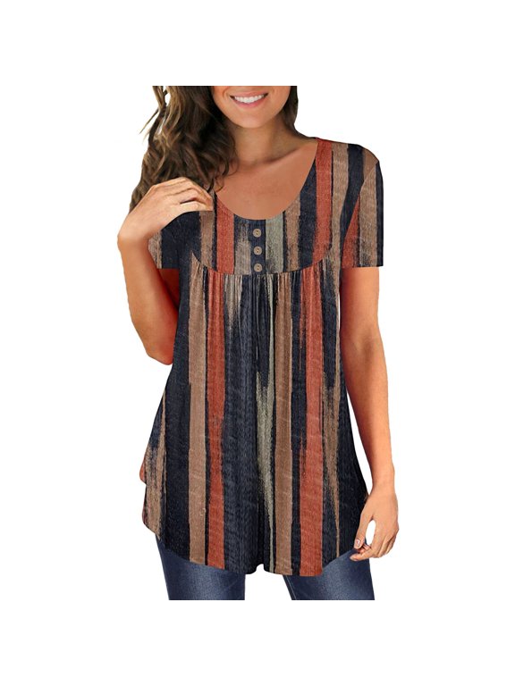 T Shirts For Women Womens Tops Tunic Tops For Leggings Short Sleeve Shirts Up Casual Ruched Blouses Clothes