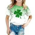 thumbnail image 1 of T Shirts for Girls 8-10 Shamrock Graphic Short-Sleeve T-Shirt Trendy St. Patrick's Day Shirt Irish Sweatshirt Shirt T Shirts for Boys and Girls 6-7 Years（Green）, 1 of 4