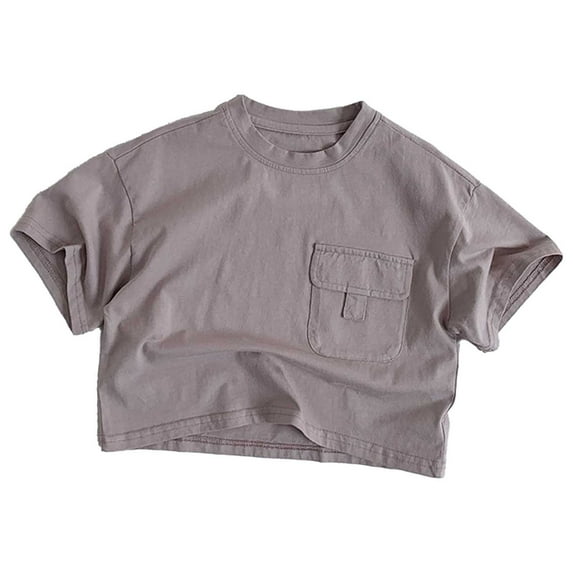 T Shirts Girls Toddler Girls Shirts Solid Bat Shaped Short Sleeve School Irregular Tee Kids Shirts Pink 1 Years-2 Years