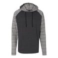 thumbnail image 1 of T-Shirts - Long Sleeve Yarn-Dyed Raglan Hooded Pullover, 1 of 5