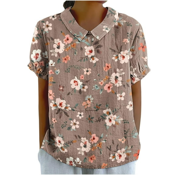 T Shirts Loose Sleeveless Tops For Women Blue Womens Tops Dressy Casual Fashion Spring Short Sleeve Tunic Tops for Women 2025