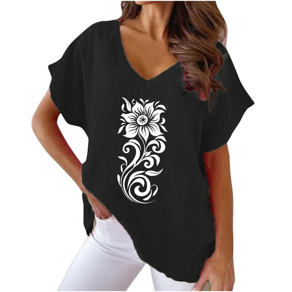 T-Shirts Loose V Neck My Orders Placed Recently By Me Women Fashion Tops Summer Frilly Summer Shirts for Island Vacation