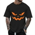 thumbnail image 1 of T Shirts for Man Halloween Classic Funny Pumpkin Face Printed Short Sleeve Crew Neck Tees Party Casual Fall Season Loose Fit Comfortable Shirts for Men Black L, 1 of 4