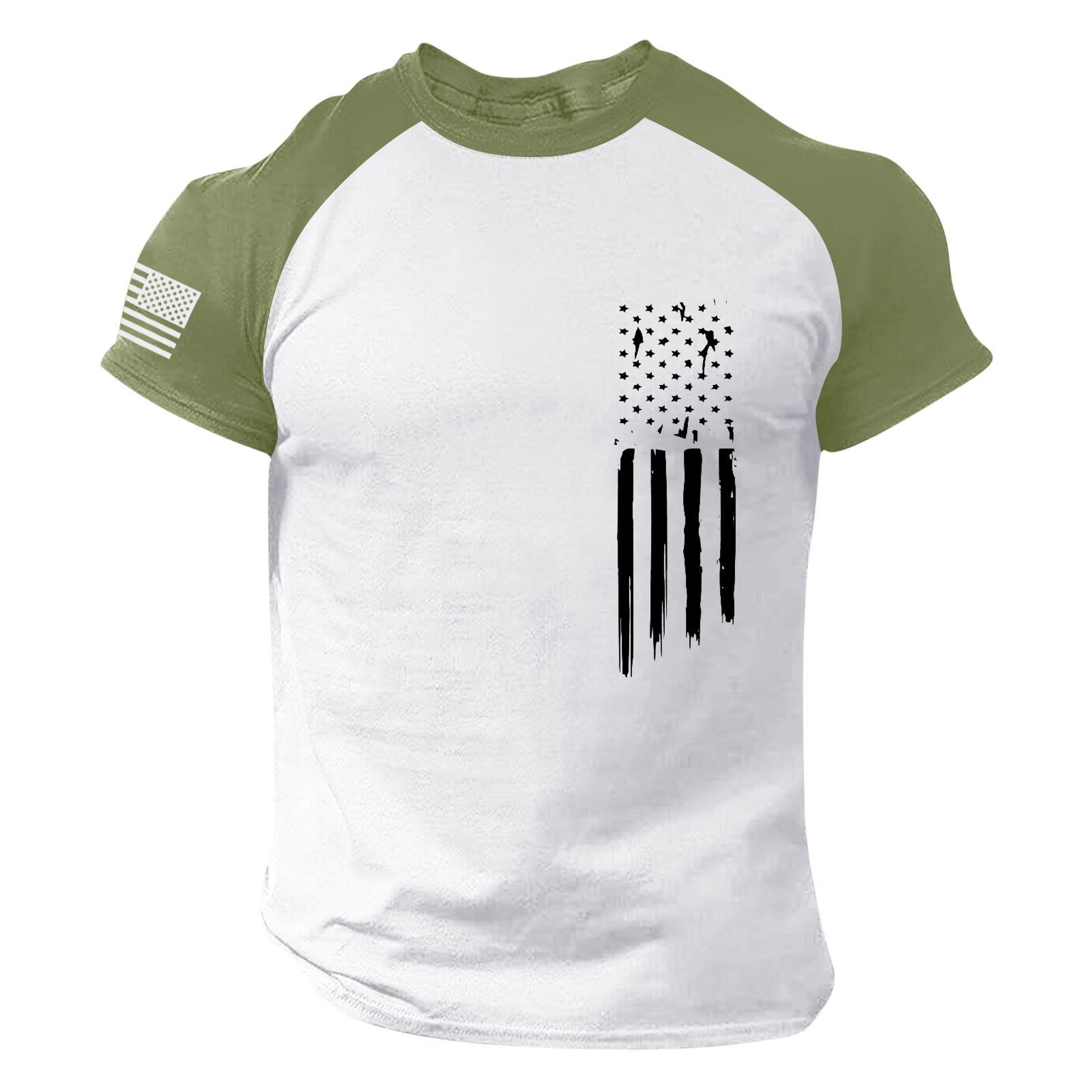 T Shirts for Man Independence Day Small Print Color Contrast Spring ...