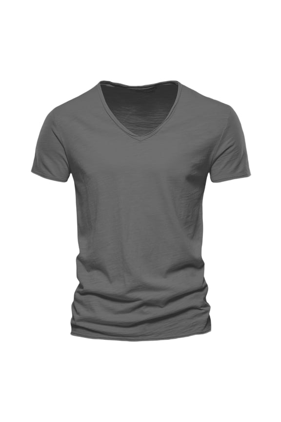 T Shirts for Man Men's Casual V Neck T Shirts Loose Fit Comfortable Stretchy Pure Color Summer Tee For Daily Wear With Shorts Tissue Tees Large Neck Shirt Men Lightweight Casual Top Men Tight Gray XL