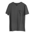 thumbnail image 1 of T Shirts for Men,Clearance Men's Summer Casual T-Shirts V Neck Men's Solid Fitness Large Sports Men's Elastic Cotton Pocket Short Sleeve Summer Shirt Men's Undershirt, 1 of 4