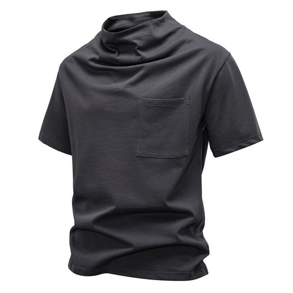T-Shirts for Men Mens T Shirt-Short Sleeve Crew Neck shirts Men Short-Sleeve Beefy Muscle Basic Solid Color Blouse Tee Shirt Top Short Sleeve Round-Neck Blouses Shirts,Dark Gray,M