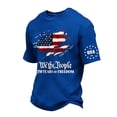 thumbnail image 1 of T Shirts for Men We the People 250th Anniversary Patriots Shirts Crew Neck Short Sleeve Independence Day Shirt American Flag Graphic Button Down Tees Blue XL, 1 of 3