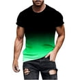 thumbnail image 1 of T Shirts for Men Sports Workout Short Sleeve Tops Muscle Fit Activewear T-Shirts Gradient Printed Tee Shirts Round Neck Summer Tops Mens Tshirts for Running Fitness Cycling, 1 of 5
