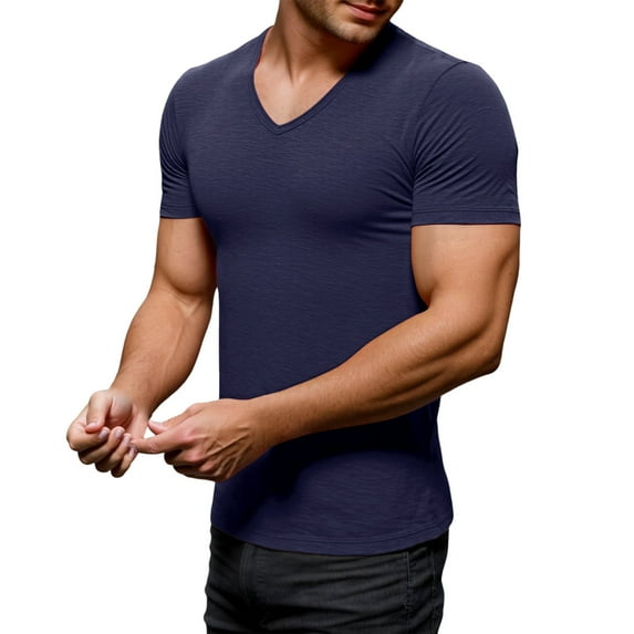 T-Shirts for Men Streetwear Funny Graphic Casual Summer Style Men's V Neck T Shirt Casual Comfortable Breathable Soft Basic Tee For Daily Wear Home Outdoor Hiking Spring Summer