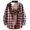 thumbnail image 1 of T-Shirts for Men Tshirts Shirts for Men New Leisure Fashion Check Tight Young Men Long Sleeve Casual Shirt Jacket Long Sleeve Turndown Collar Blouse&Shirt Clothes under $5.00, 1 of 5