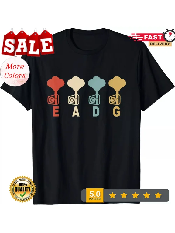 T-Shirts|NEW LIMITED Retro Bass Guitar Player EADG Guitarist Musician Tee T-Shi
