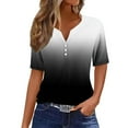 thumbnail image 1 of T-Shirts Shirts For Women Sevevn Women's Casual Solid Color Medium Short Sleeve V-Neck Top, 1 of 5