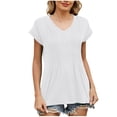 thumbnail image 1 of T Shirts Short Sleeve V Neck Tees Womens Fashion Tops Trendy Lightweight Soft 2025 Casual Summer Spring Outfits White XXL, 1 of 7