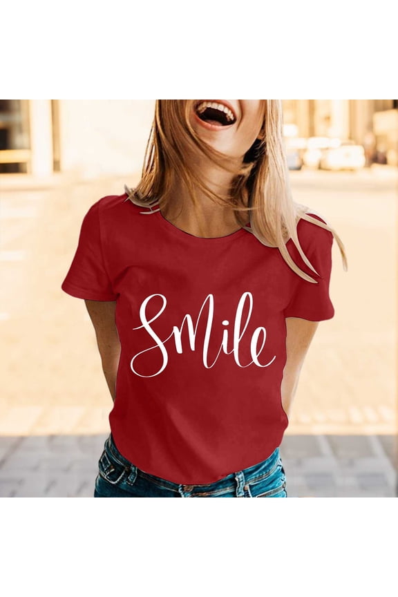 T Shirts For Women Graphic Tee Clothes Summer Short Sleeve Top Casual Women T Shirt Womens Too Jr Fall Fashion Technical Shirts Women Small Tops Casual Short Sleeve Tops for Women Apparel Shirt Women