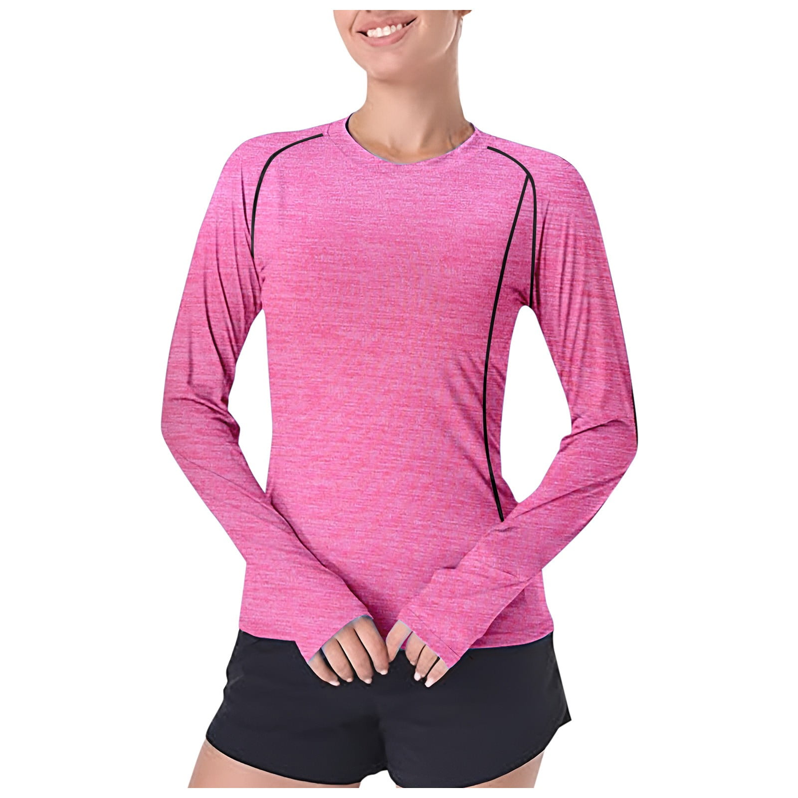 T Shirts Women Sun Shirt Rash Guard Sun Long Sleeve With Thumb Hole ...
