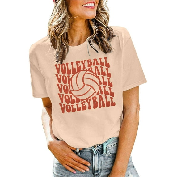 T Shirts Women Volleyball Shirts Volleyball Team Tee Tops Volleyball Graphic Casual Short Sleeve Shirts