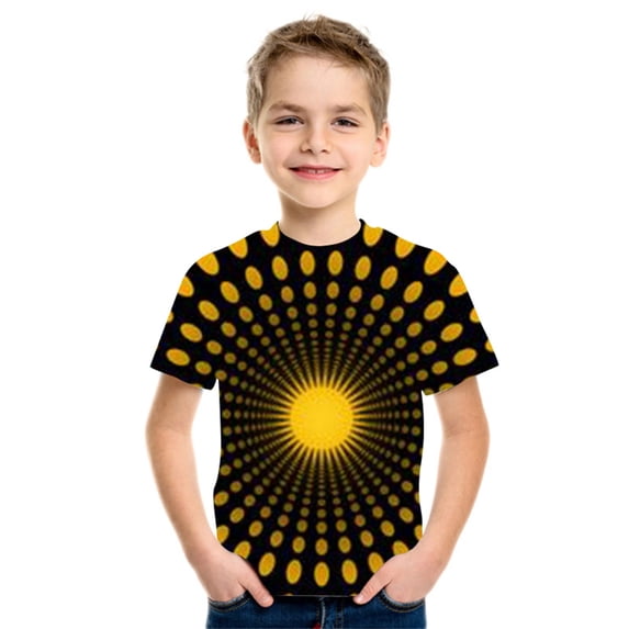 T-Shirts for Boys Geometry Graphic Short Sleeve Funny Crew Neck Tee Shirts
