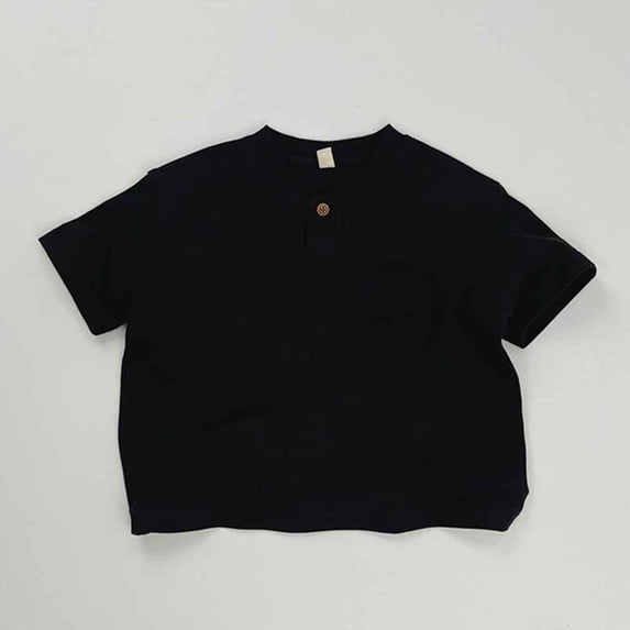 T Shirts for Boys Girls Short Sleeve Shirt Casual Black Boys Tshirt Kids Clothes Girls 6-7 Years