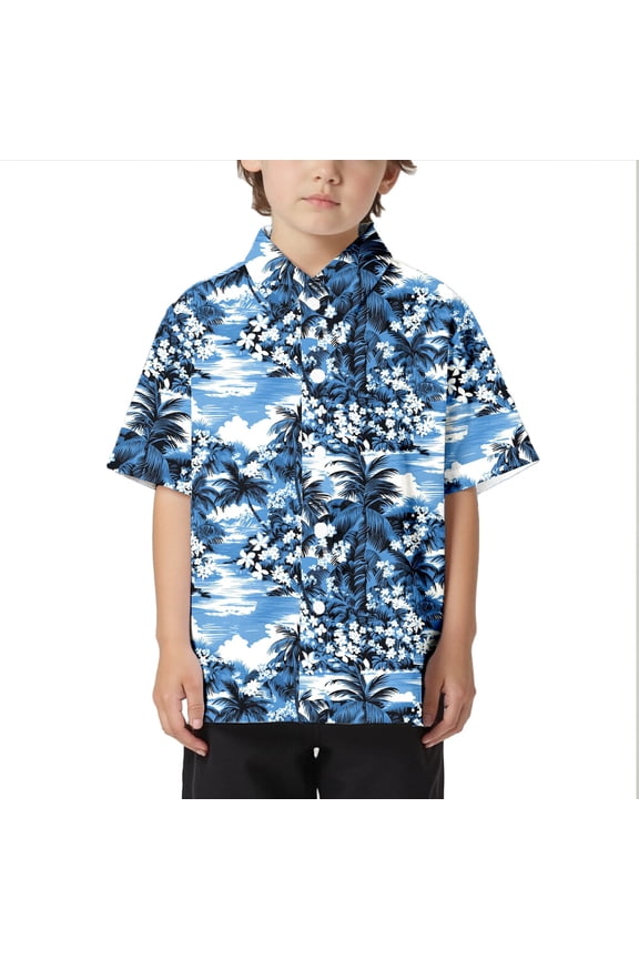 T Shirts for Boys Kids Beach Leisure Collar Button Open Shirt Short Sleeve Summer Shirt for Boys