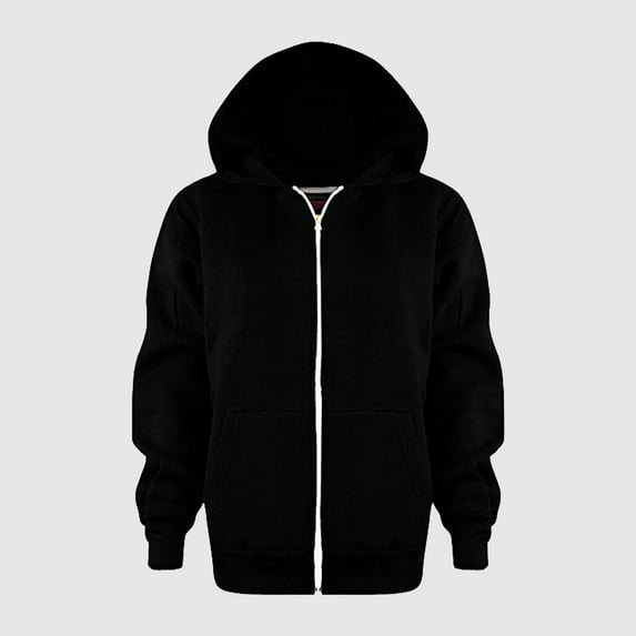 T Shirts for Boys Size 8 Kids Coats Girls Boys Size 4-5 Years Sweatshirt Color Solid Zip Long Hoodie Sleeve Up Kids Black Sweaters