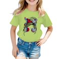 thumbnail image 1 of T Shirts for Girls 8-10 Letter Print Cotton Short Sleeve T Shirts Crew Neck Tee Shirt T-Shirts Infant To Big Kid 11-12 Years（Light Green）, 1 of 5