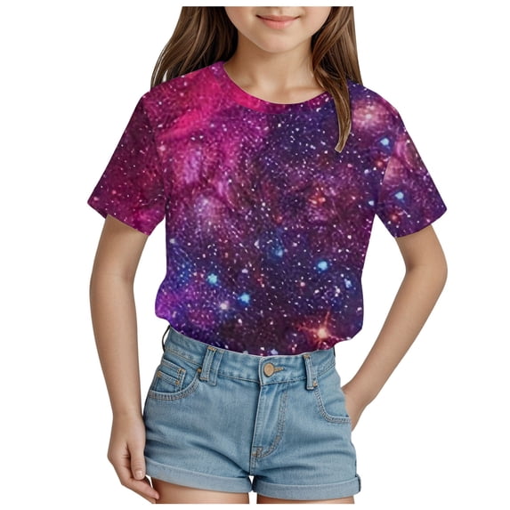 T Shirts for Girls Kids Crew Neck T-Shirt – Short Sleeve Graphic Tee for Boys and Girls, Novelty Summer Top for Ages 6-16