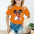 thumbnail image 1 of T Shirts for Girls Short Sleeve Kids Cartoon Graphics Cotton Tee Round Neck Summer Tops Orange,9-10 Years, 1 of 5