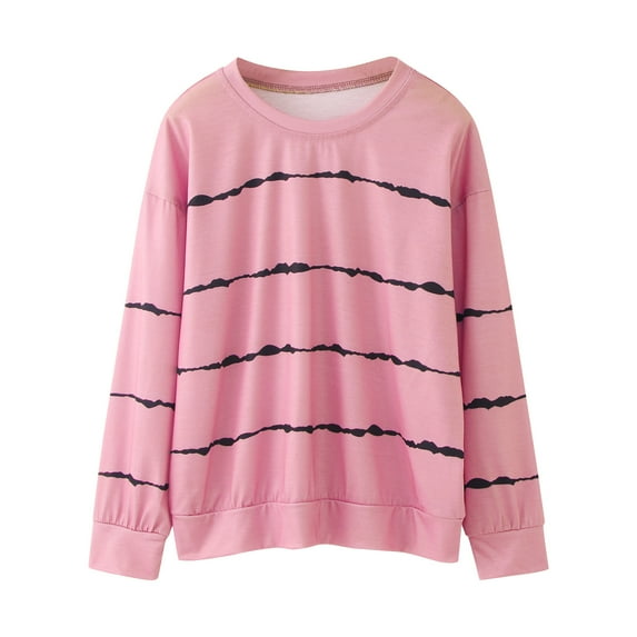 Tshirts for Girls Striped Long Sleeve Shirt Crew Neck Shirt Casual Basic Tees Fall Tops Girl Tops Size 6-7 Years