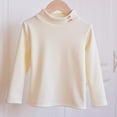 thumbnail image 1 of T Shirts for Girls Thermal Shirt Beige Long Sleeve T Shirts Kids Crewneck T-Shirts Fall Winter Clothes Girls Solid Color Shirts 4-5 Years, 1 of 3