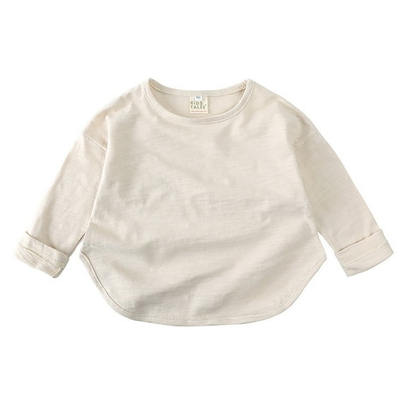 T Shirts for Girls Yellow Long Sleeve Shirt Boys Crew Neck Shirt Casual Basic Tees Boys Fall Shirts Girls Tops Size 3-4 Years