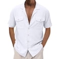 thumbnail image 1 of T Shirts for Man Dress Solid Short Sleeve Stretch formal Business Casual Button Down Men's T-Shirts, 1 of 1