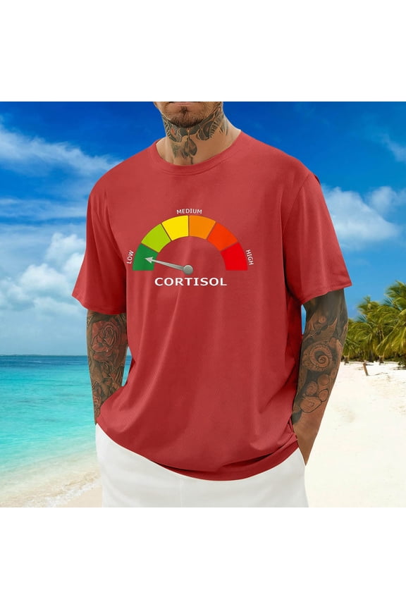 T Shirts for Man Funny Graphic Print Casual Short Sleeve Tee Comfort Crew Neck Summer Loose Fit Red Mens Shirts