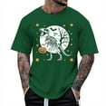 thumbnail image 1 of T Shirts for Man Halloween Dinosaur Skeleton Printed Casual Short Sleeve Tees Crew Neck Comfortable Breathable Men Shirts Dark Green M, 1 of 4