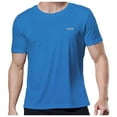 thumbnail image 1 of T Shirts for Man Ice Silk Running Quick Dry Moisture Wicking Gym Tops Breathable Fitness Loose Athletic Short Sleeve Compression Mens Tees Blue M, 1 of 7
