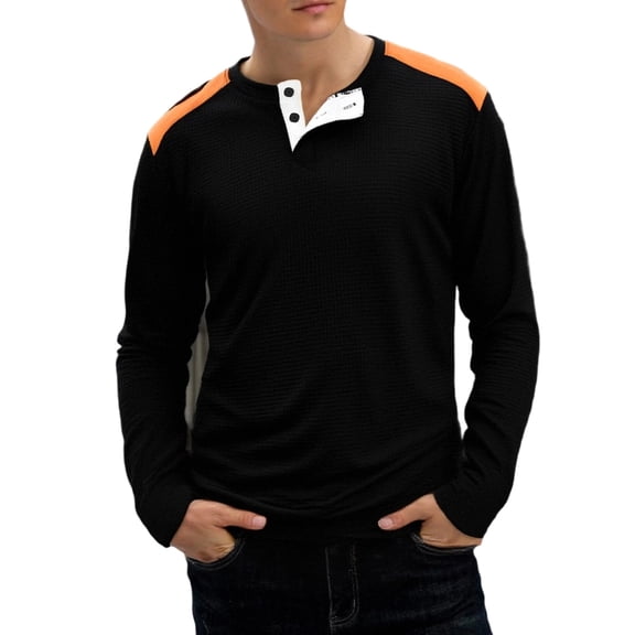 T Shirts for Man Knit Long Sleeve Comfortable Casual Crewneck Crew Neck Top Men Shirts