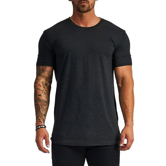 T Shirts for Man Men's Breathable Ice Silk Top Short Sleeve Slim Fit Fashion Summer Round Neck Short Sleeve Mens t Shirts Size:L