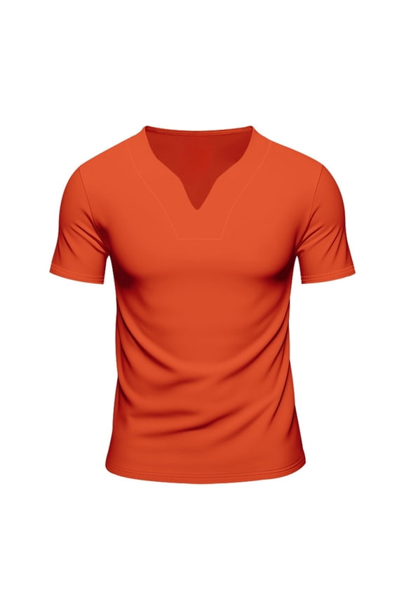 T Shirts for Man Mens T Shirts Short Sleeve Shirt Neck Basic Tshirt Big And Tall Men Mens Tall Men's Alt S Orange S