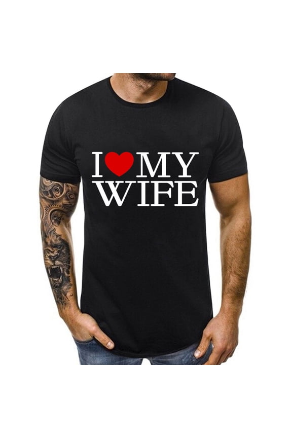 T Shirts for Man Mens Valentines Day Tees Short Sleevee Crew Neck Love Heart Print Pullover Shirt Casual Regular Fit Men Graphic T Shirts