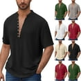 thumbnail image 1 of T-Shirts for Man Plus Size Short Sleeve V-Neck Lightweight Tops & Blouses Summer Casual Loose Fitness Pullover T-Shirt Gifts for Men Dark BlueL, 1 of 10