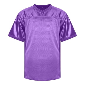 T Shirts for Man Short Sleeve Crewneck Solid Tee Soccer Style Hop Party Top Purple L
