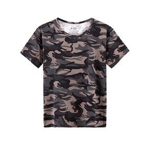 T Shirts for Man Short Sleeve Graphic Crewneck Tee Stretch Camo Plus Size Loose Breathable Top Black XXL