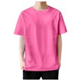 thumbnail image 1 of T Shirts for Man Solid Color Loose Short Sleeve Summer Casual Tops Sports Leisure Simple Breathable Crew Neck Mens Shirts Pink M, 1 of 5